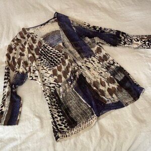 Nic + Zoe Cardigan Multi-Colored Lightweight Size L